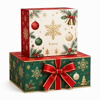Boîte cadeau en papier personnalisée Forest Packing avec ruban pour l'emballage de Noël et la présentation en magasin