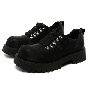 Summer new style <b>platform</b> heightening men's desert-style retro casual leather shoes with big toe holes leather <b>boots</b> - Product Image 5