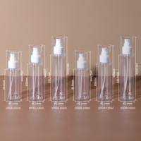 Flacon pulvérisateur cosmétique PET mignon blanc avec pulvérisateur à filetage, couvercle anti-poussière transparent, étanchéité parfaite, conteneur de voyage portable