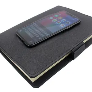 Multifunctional 8000mA Wireless Charger Powerbank Notebooks organizer with Phone Holder for Business Gift