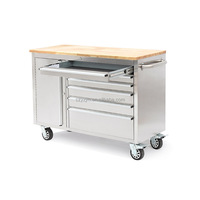 Gabinete de Garaje de 7 Cajones, Caja de Herramientas Resistente, Banco de Trabajo con Ruedas, Carro de Herramientas, Banco de Trabajo para Mecánicos