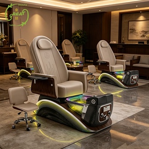 Fauteuil de pédicure électrique inclinable avec massage par pétrissage pour salon de manucure et pédicure - Product Image 3
