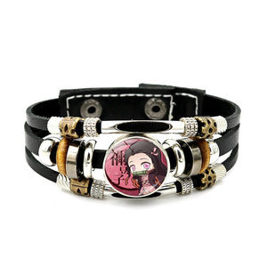 Novedad Atractiva Pulsera de Cuentas con 24 Diseños de Moda para Mujeres y Chicas Brazalete de Cuero con Logo de Anime Nezuko Zenitsu <span class=keywords><strong>Shinobu</strong></span> - Product Image 3