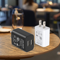 Chargeur mural double USB Shenzhen Lvxiangyuan, 2 ports, 5V 2A 10W, certifié CUL FCC, éco-responsable, avec horloge électronique LED