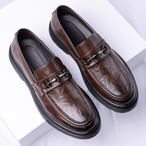 Mocasines de Cuero Casuales de Negocios para Hombre, Punta Redonda, Suela Blanda, Negros y Marrones, con Borlas y Costuras Decorativas, Zapatos de Conducción Modernos - Product Image 2