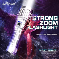 Lampe torche Foxhawk à vente directe, rechargeable par USB, étanche IP66, en alliage d'aluminium, zoom rétractable, ultra-lumineuse, faisceau de 1000M+