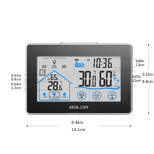 <span class=keywords><strong>Station</strong></span> météo sans fil <span class=keywords><strong>BALDR</strong></span> avec capteur extérieur, moniteur de température et d'humidité intérieure et extérieure - Product Image 5