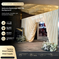 Rideaux en acrylique pour mariage, couleur crème/blanc cassé, style coréen, pour décoration de mariage, toile de fond, aménagement de scène d'hôtel, Chine