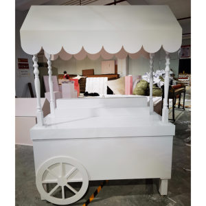 Kẹo bằng gỗ giỏ hàng với bánh xe cho các bên đám cưới trắng kẹo Giỏ xe đẩy - Product Image 3