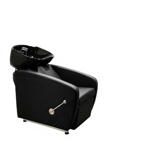 <b>Black</b> Durable Modern Salon <b>Shampoo</b> Backwash Unit with Ceramic Basin Adjustable -<b>Hair</b> Washing Chair <b>for</b> Barber Shop Beauty Salon - Product Image 4