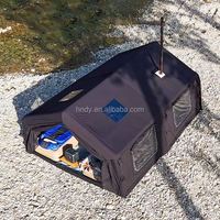 Grande tente gonflable noire la plus populaire de famille de camping avec deux salles