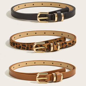 Cinture Eleganti Vintage Personalizzate per Donna, Minimaliste e Sottili in <span class=keywords><strong>Ecopelle</strong></span> con Fibbia in Lega Dorata - Product Image 1