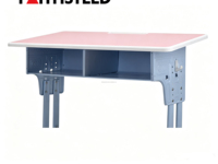 Ensemble bureau et chaise pour étudiants 2 places en MDF, pieds réglables en hauteur, pour salle de classe, maison, bureau d'étude, salle de formation
