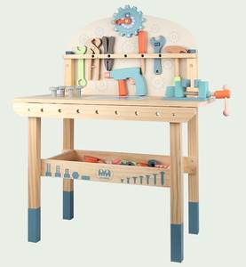 โต๊ะเครื่องมือไม้ใหม่สำหรับเด็กชุดเกมเลียนแบบชุดประกอบถอดน็อตเครื่องมือช่างไม้จำลองของเล่นเพื่อการศึกษา - Product Image 6