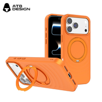 Funda para Teléfono con Textura Ondulada en 3D y Soporte Giratorio para iPhone 17 18, Funda Magnética de Lujo a Prueba de Golpes