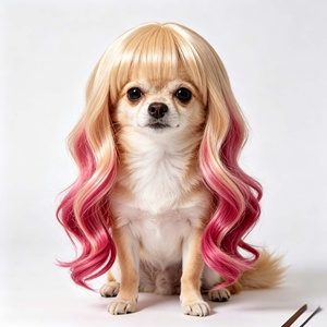 HLC ODM OEM Peluca para Mascotas, Accesorio para el Cabello de Perros y Gatos, Peluca Ondulada de Juez para Mascotas para Disfraces y Cosplay, Ideal para Fiestas y Reuniones - Product Image 1