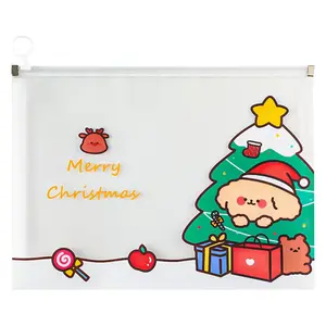 Мультяшная Рождественская A4 сумка для файлов, Студенческая информация, сумка, Офисная PP прозрачная сумка для файлов