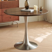 Mid-Century Retro Holz Tragbarer Umweltfreundlicher Langlebiger Runder Tisch für Café & Hotelrezeption