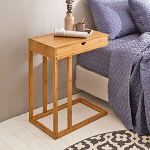 Minimalist bedside <b>table</b> with double drawers, suitable for home use, sofa, lazy computer desk, floor-standing coffee <b>table</b>. - Product Image 1