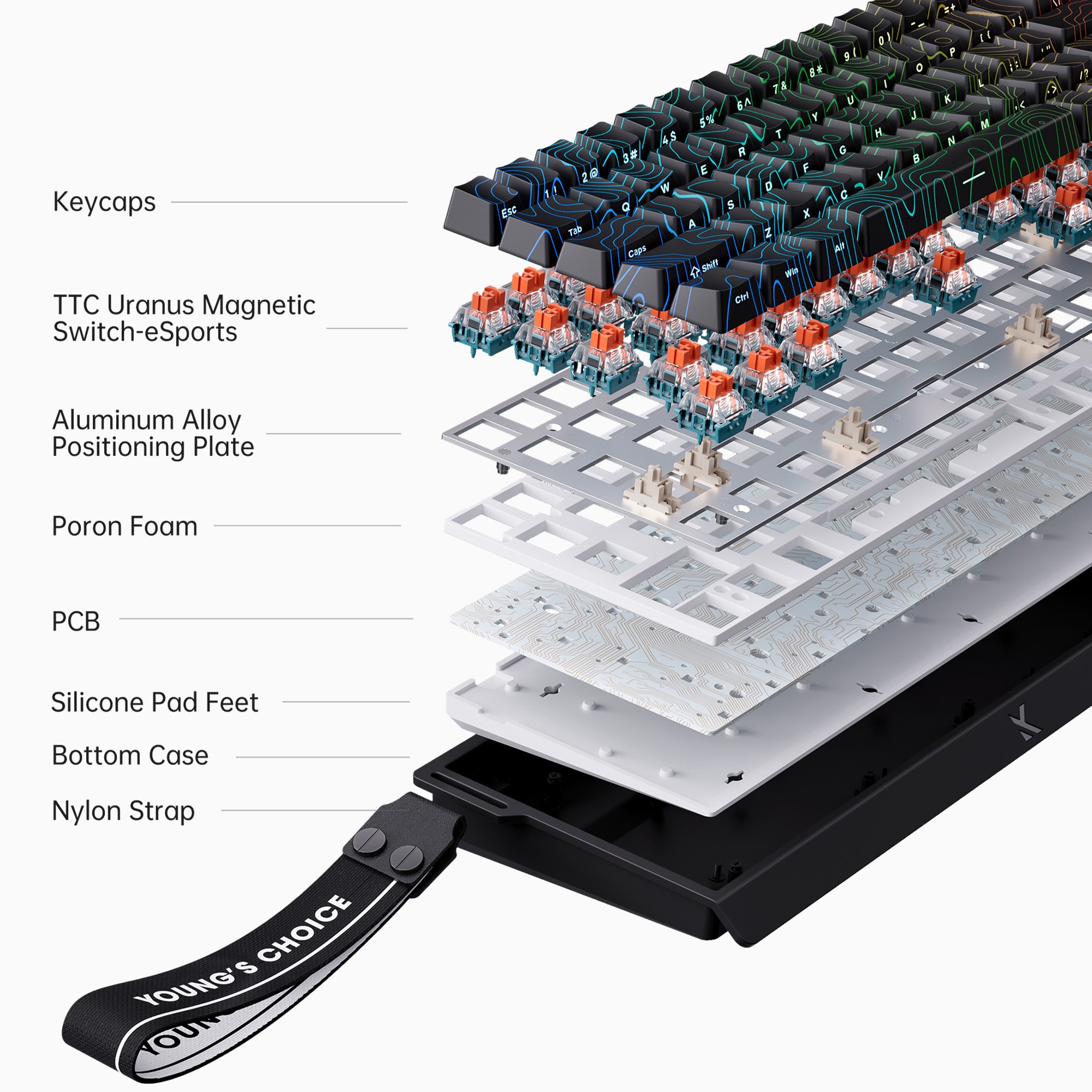 MCHOSE Ace 68 Magnetic Switch Gaming Keyboard - B2binchina