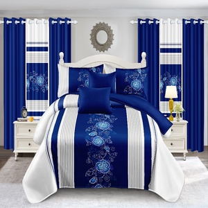 Phong Cách Mỹ Kích Thước Đầy Đủ 9-Mảnh Bộ Đồ Giường Thiết Lập & Rèm Cửa Hoa Mô Hình Trải Giường Với Polyester Điền Phù Hợp Với Tấm Bộ Sưu Tập - Product Image 1