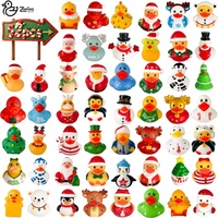 Jouets de bain et d'eau en caoutchouc jaune sur le thème de Noël, 52 pièces, outils de jeu de sable, 5x5,5 cm, décorations de cadeaux festifs