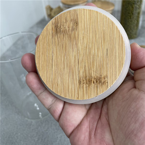 Bamboo Top Airtight Silicone Seal BPA Free Glass Food Canister stocked Multiple sizes <strong>pantry</strong> jars For Heat Press Printing - Product Image 3