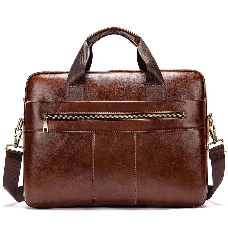 PU Leather Fashion Retro Business Casual Shoulder Messenger Bag High End Brown Men Satchel Bag