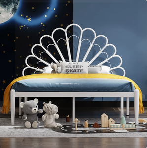 Black Metal <b>Bed</b> <b>Frame</b> Peacock Headboard <b>Platform</b> Bedstead Modern Bedroom Furniture Custom Size Peacock Headboard - Product Image 5