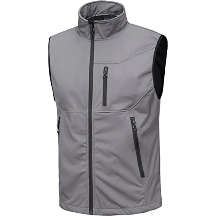 Winddichte Winter Motorfiets Mouwloos Vest Mannen Custom Softshell Jack Voor Reizen Wandelen Hardlopen Golf Stand Aangepaste Logo