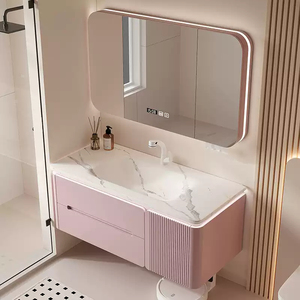 Mueble de Baño de Estilo Sencillo - Color Neutro, Líneas Simples, Amplio Espacio de Almacenamiento, MDF Resistente, Lavabo de Cerámica Blanca Fácil de Limpiar - Product Image 6
