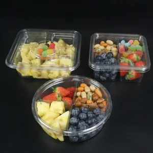 Saladedressing Bakjes Feestschalen Plastic Verse Fruitsalade Verpakking Container Fruitschotel Bakjes Met Deksel