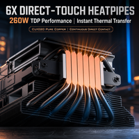 ZEROMASTER Pendingin Udara CPU Menara Ganda 6 Pipa Panas 120mm 70.15CFM Kipas Heatsink PWM untuk Intel LGA1700 AMD AM5 Desktop Gaming