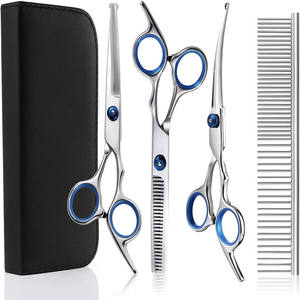 Ensemble de ciseaux professionnels pour toilettage des animaux de compagnie, 6,5 pouces, en acier inoxydable, outils multifonctionnels pour couper les poils de chien, avec peigne et étui - Product Image 1