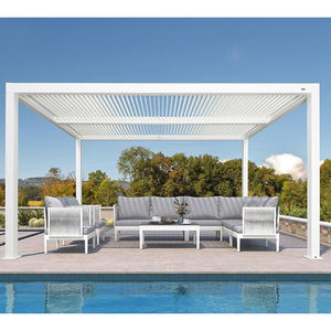 Pergola moderne en aluminium à lames orientables pour jardin extérieur, disponible en plusieurs dimensions : 3x3, 3x4, 4x4, 4x5, 4x6, <span class=keywords><strong>6x3</strong></span>, 6x5, 6x6 m. - Product Image 1