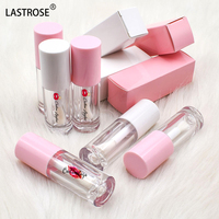 Private Label 5ML Rose Or Transparent carré rond brillant à lèvres avec pinceau vente en gros de luxe vide brillant à lèvres tubes et boîte
