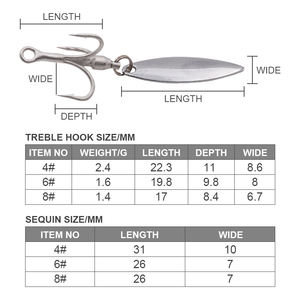 FUNADAIKO Crochet <span class=keywords><strong>Triple</strong></span> Assist avec cuillère Crochets Jig pour la pêche à la <span class=keywords><strong>truite</strong></span> d'eau douce et la pêche au vivaneau salé Marlin - Product Image 2