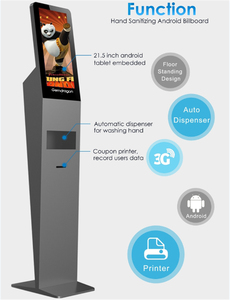 support au <span class=keywords><strong>sol</strong></span> sans contact mural automatique distributeur de savon gel <span class=keywords><strong>désinfectant</strong></span> pour les mains digital signage kiosk - Product Image 3