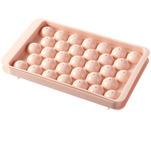 Moldes para cubitos de hielo, esfera redonda, de plástico, apilables, con tapas, para hacer hielo en el refrigerador del hogar - Product Image 4