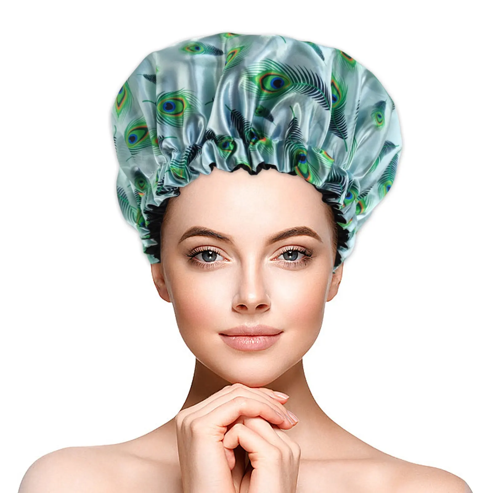 Hotsale Custom Schlafmützen Designer Hut für Frauen Double Layer Medium Satin Haar mützen