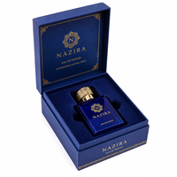 Caja de Perfume de Papel con Aspecto de Cuero Azul Marino de Lujo, Empaque de Regalo Rígido Magnético con Logotipo Personalizado, Lámina Dorada e Inserto de Terciopelo