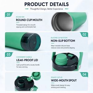 Custom logo 20oz Leakproof Insulated Stainless Steel Shaker Cup BPA-Free Double Wall Powder Coated Protein Shakes <b>Bottle</b> - Product Image 2