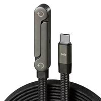 Câble de données pliable 240W Type-C à charge rapide avec support de téléphone, conducteur en cuivre pur pour iPhone 17, conception inclinée