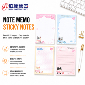 B5 Cute Cat Sticky Notes <b>Memo</b> <b>Pad</b> Grid Lined Adhesive Writing Note Paper For Office School Student Journal Decorative Stationery - Product Image 1