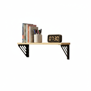 Étagère murale en bois noire élégante et décorative, grande taille, pour salon, chambre, salle de bain et bureau - Product Image 4