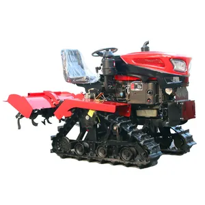 Hot Sale 35 Hp Agricultural Greenhouse Orchard Multi-functional Diesel Rotary Tiller Riding Crawler Tractor Micro Tiller