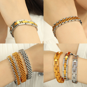 Correa de reloj de acero de titanio para hombres y mujeres, cierre plegable, estilo geométrico duradero, joyería para el día a día - Product Image 4