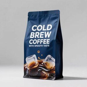 Muestra Gratuita de Bolsas de Café Negras de Aluminio y Plástico con Fondo Plano Mate, Resellables, de 1 kg, 500 g y 250 g, con Válvula y Cierre - Product Image 1