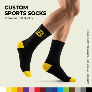Chaussettes de sport en coton respirant à séchage rapide avec logo personnalisé OEM, chaussettes antidérapantes et durables, confortables pour la randonnée - Product Image 1