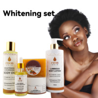 Ensemble de cinq produits de soin de la peau à la vitamine C naturelle et biologique, au glutathion, pour éclaircir et lutter contre le vieillissement, marque privée